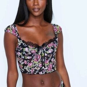 Victoria’s Secret Dream Angels Floral Bustier Corset Sz 34D